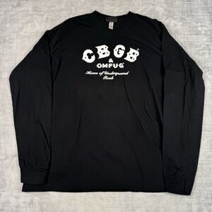 CBGB Shirt Men's XL Black OMFUG Long Sleeve Vtg New York Underground Punk Rock